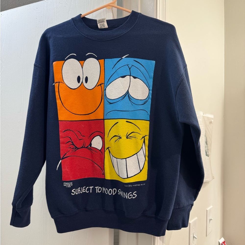 Subject to Mood Swings Graphic Sweater - Navy